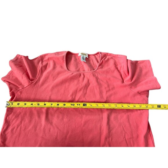 Talbots Womens Tshirt Pink Size 1X Plus Short Sleeve Square Neck Minimalist Tee - Picture 5 of 7
